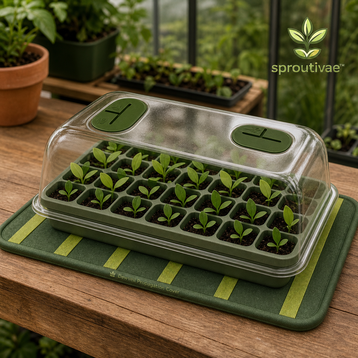 Sproutivae™ Dewveil Propagation Cover — Adjustable-Vent Humidity Dome