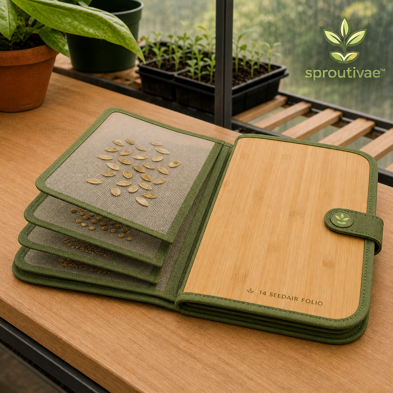 Sproutivae™ Seedair Folio — Breathable Seed Sorting & Storage Organizer