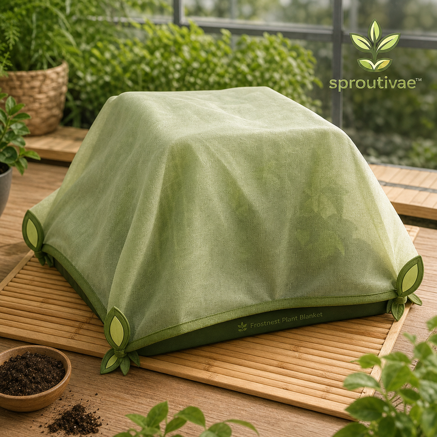 Sproutivae™ Frostnest Plant Blanket — Breathable Protective Cover for Seedlings & Planters