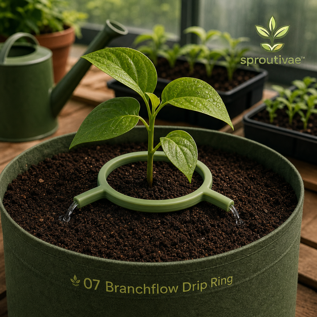 Sproutivae™ Branchflow Drip Ring — Three-Point Root-Zone Watering Guide